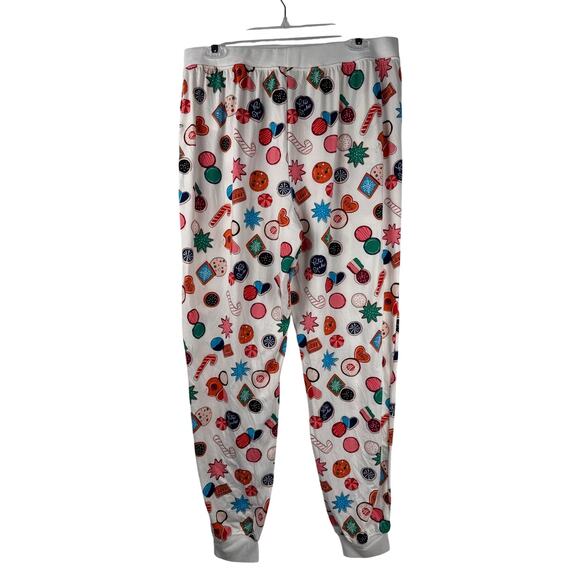 Kate Spade Pajama Set Joggers Womens Large Holiday Spirit Print Brushed Jersey - Picture 7 of 11